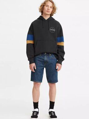 LEVI'S 405 Standard 10" Dark Score 100% Cotton Non-Stretch Denim Shorts, Size 29